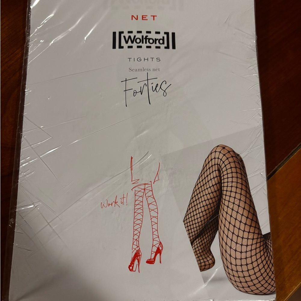 Wolford Forties Fishnet Tights XS Black